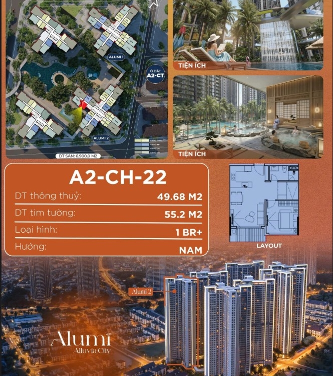 [200922262A] 22/8 kí mới cdt căn 1 ngủ + alumi premium 50m2 tầng trung view đẹp giá đang tốt nhất thị trường