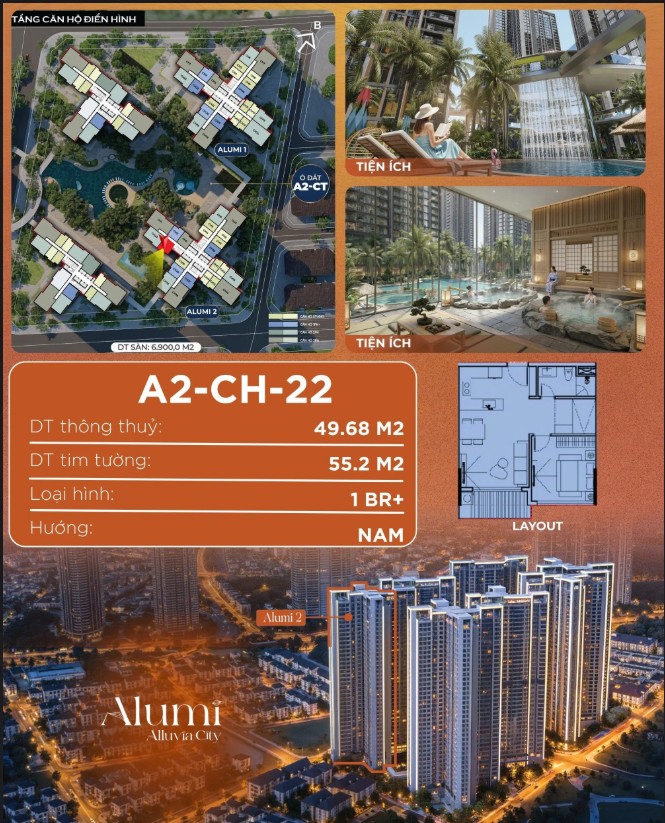 [200922262A] 22/8 kí mới cdt căn 1 ngủ + alumi premium 50m2 tầng trung view đẹp giá đang tốt nhất thị trường